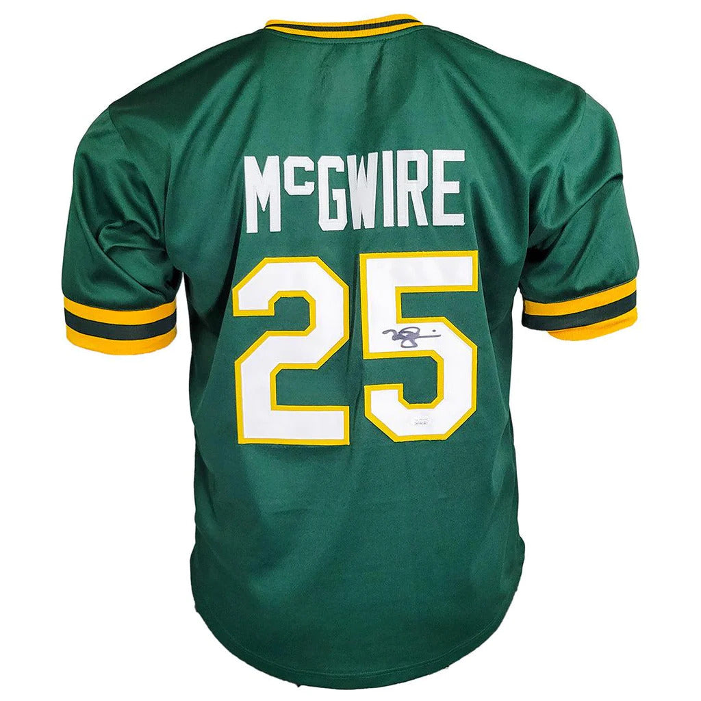 Autographed Mark McGwire Oakland (Green #25) Custom Jersey - JSA-Powers Sports Memorabilia