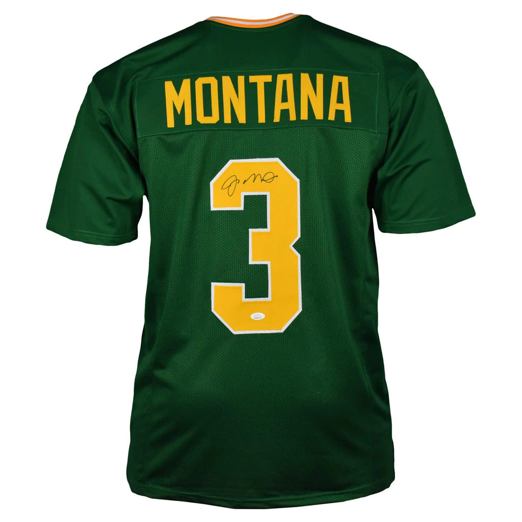 Autographed Joe Montana Notre Dame (Green #3) Custom Football Jersey - JSA-Powers Sports Memorabilia