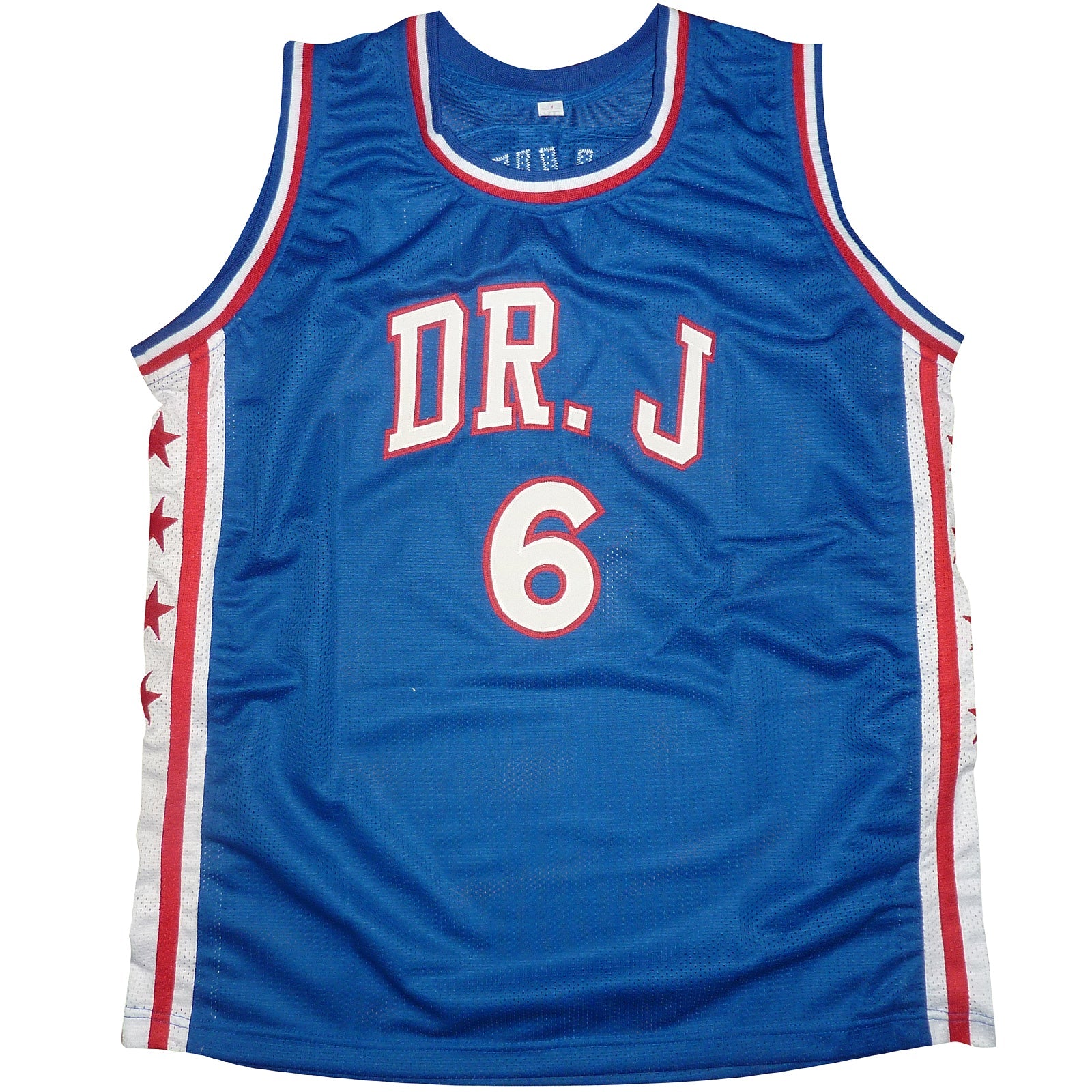 Autographed Julius Dr J. Erving Philadelphia (Blue #6) Custom Basketball Jersey - Beckett-Powers Sports Memorabilia