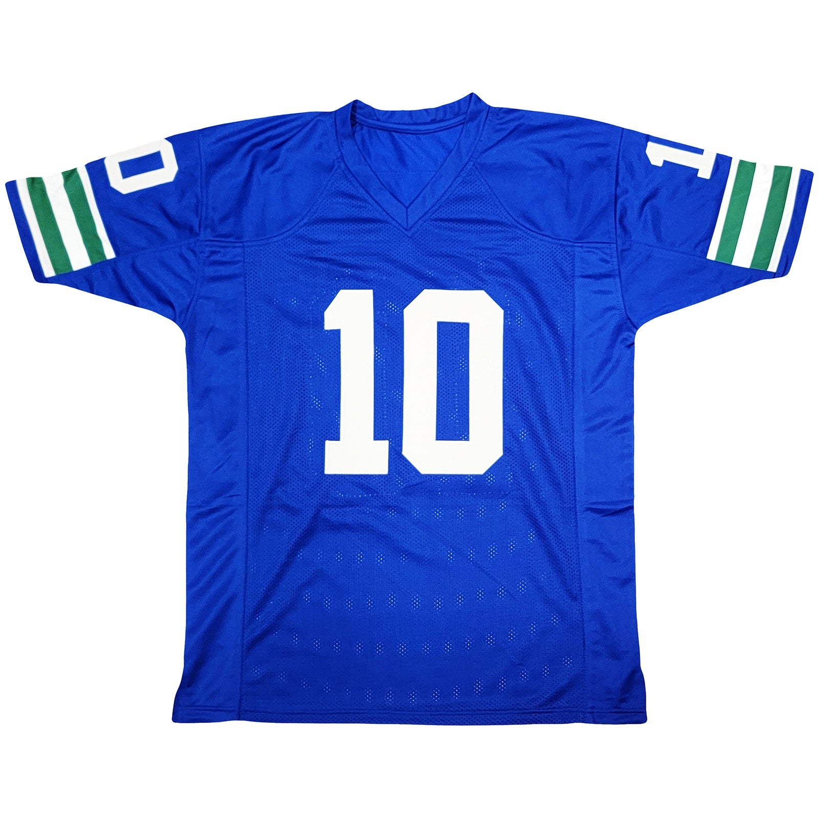 Autographed Jim Zorn Seattle Seahawks (Blue #10) Custom Jersey - MCS-Powers Sports Memorabilia