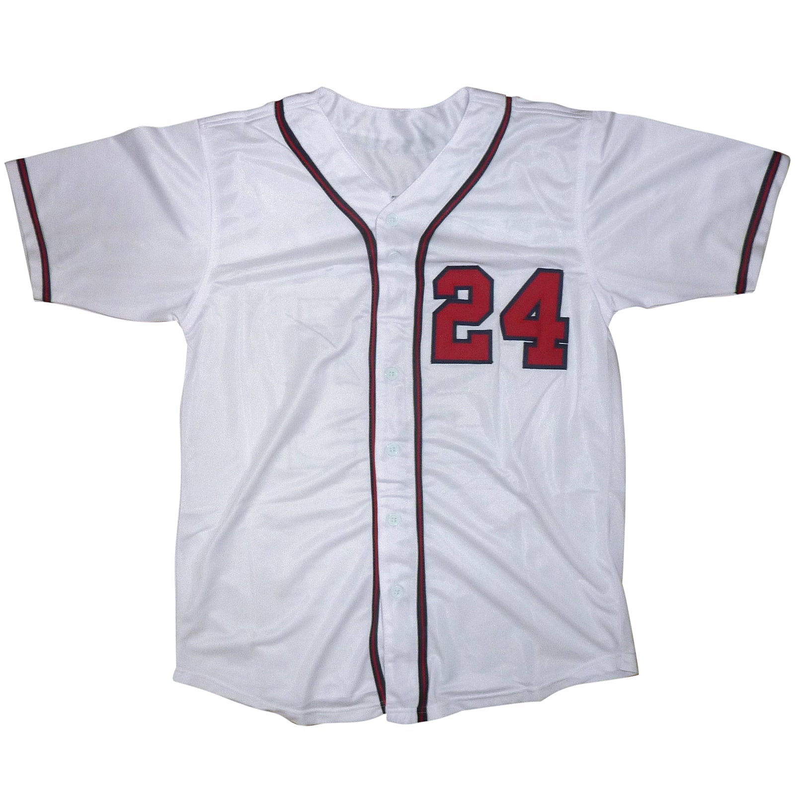 Autographed Deion Sanders Atlanta Braves (White #24) Custom Jersey - Beckett-Powers Sports Memorabilia