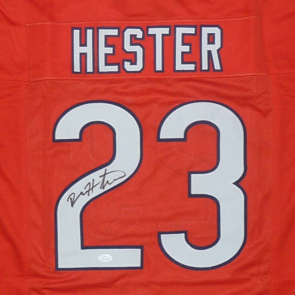 Autographed Devin Hester Chicago (Orange #23) Custom Jersey - JSA-Powers Sports Memorabilia