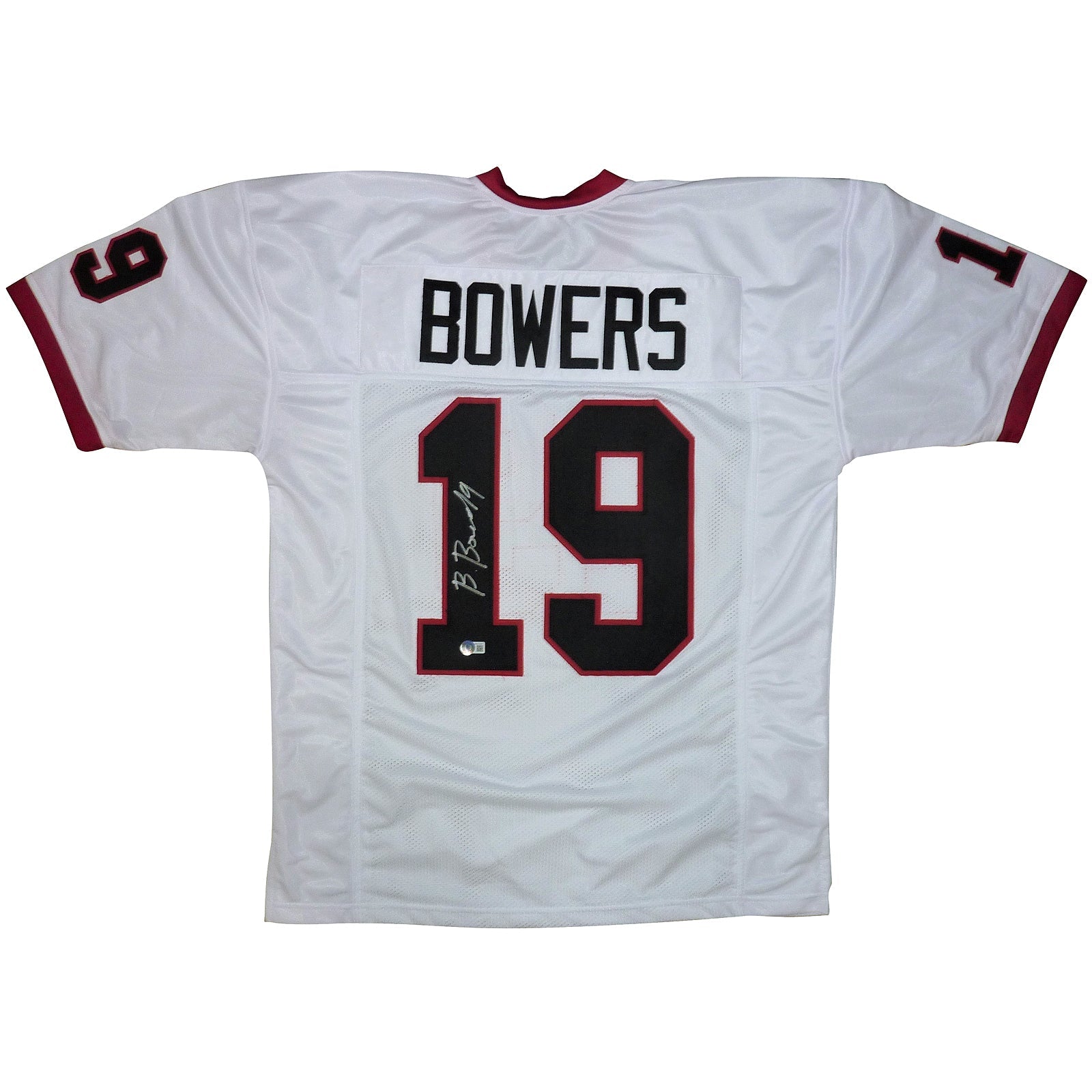 Autographed Brock Bowers Georgia Bulldogs (White #19) Custom Jersey - Beckett-Powers Sports Memorabilia