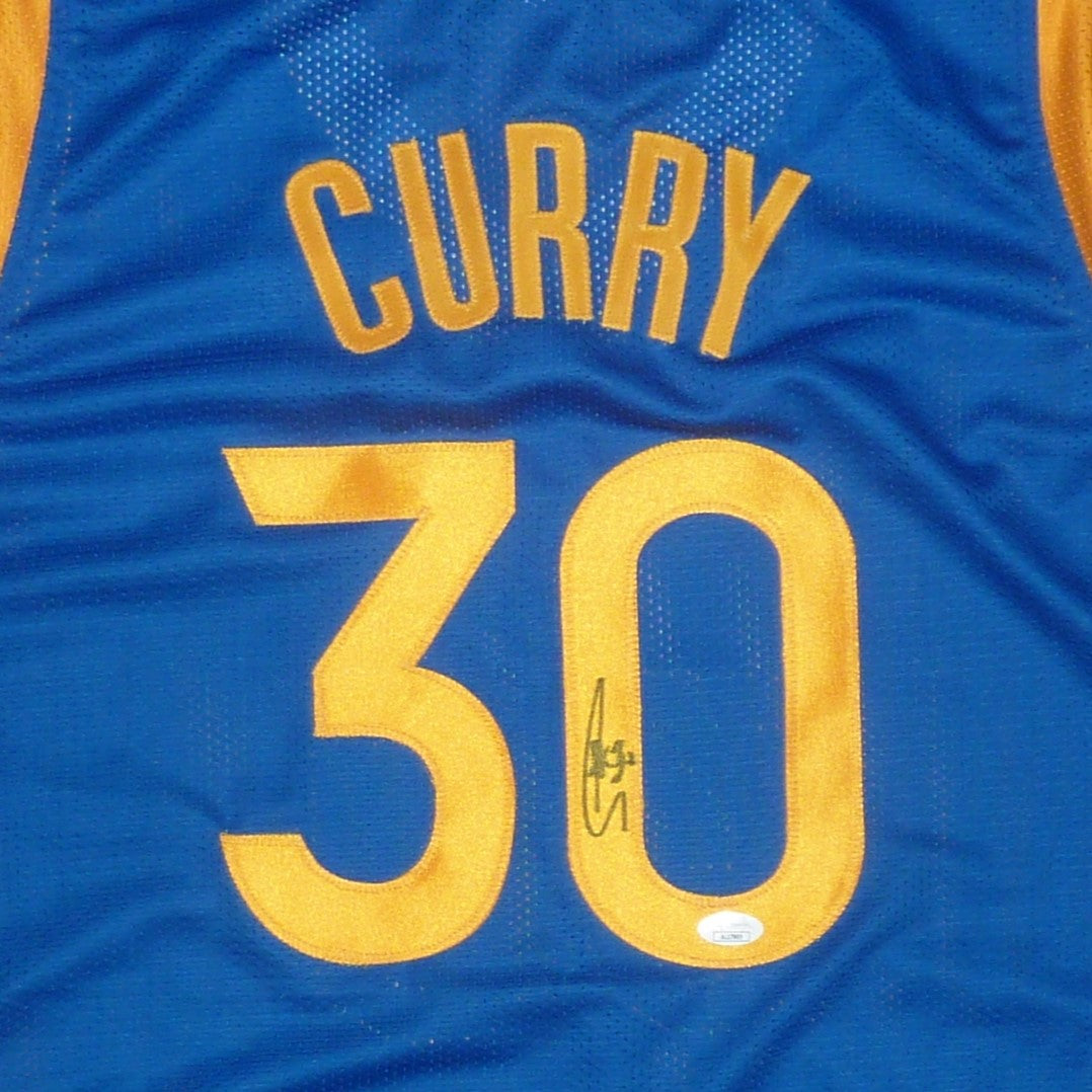 Autographed Stephen Curry (Blue #30) Custom Jersey - JSA-Powers Sports Memorabilia