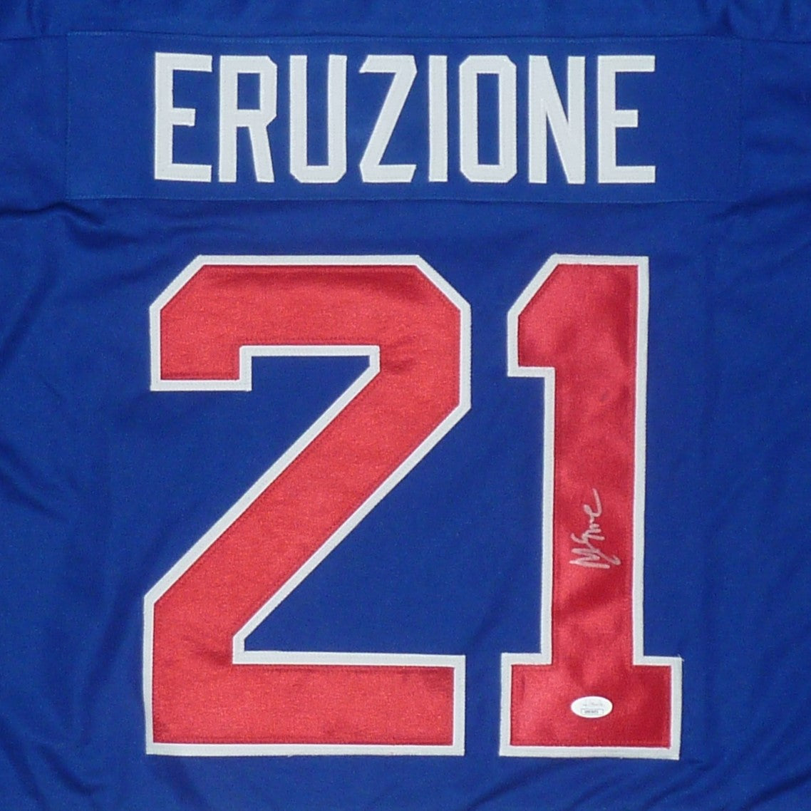 Autographed Mike Eruzione USA Hockey (Blue #21) Custom Jersey - JSA-Powers Sports Memorabilia
