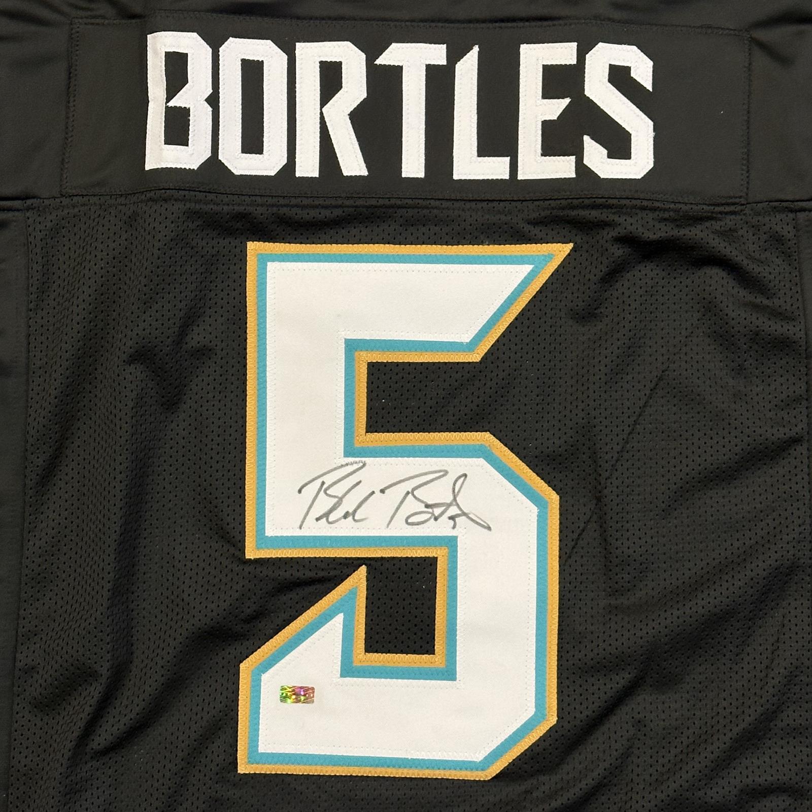 Autographed Blake Bortles Jacksonville (Teal #5) Custom Jersey-Powers Sports Memorabilia