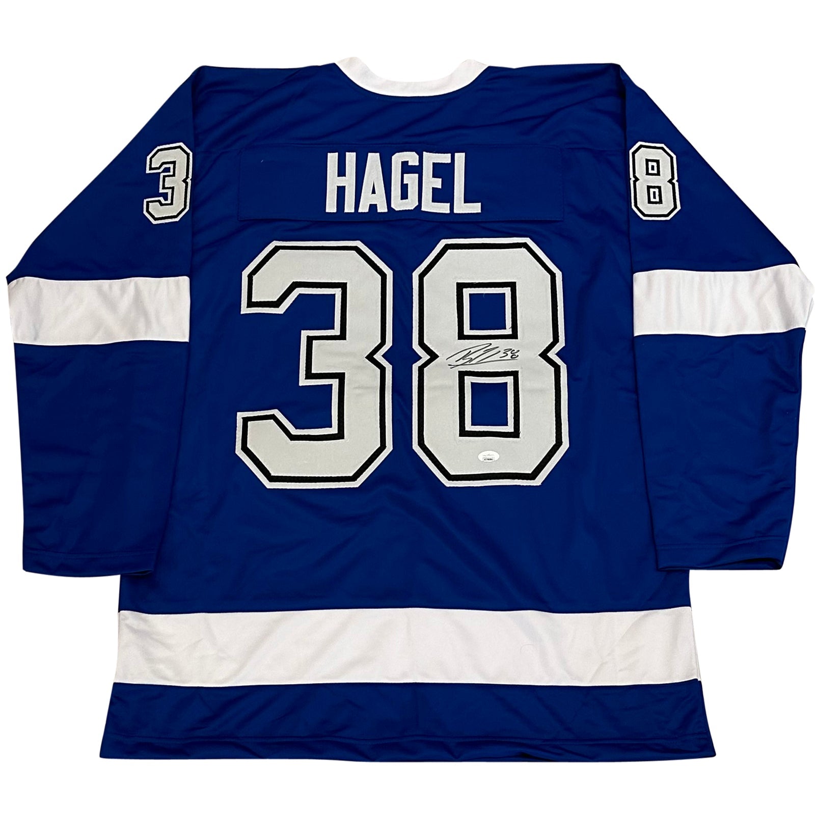 Autographed Brandon Hagel Tampa Bay (Blue #38) Custom Hockey Jersey - JSA-Powers Sports Memorabilia