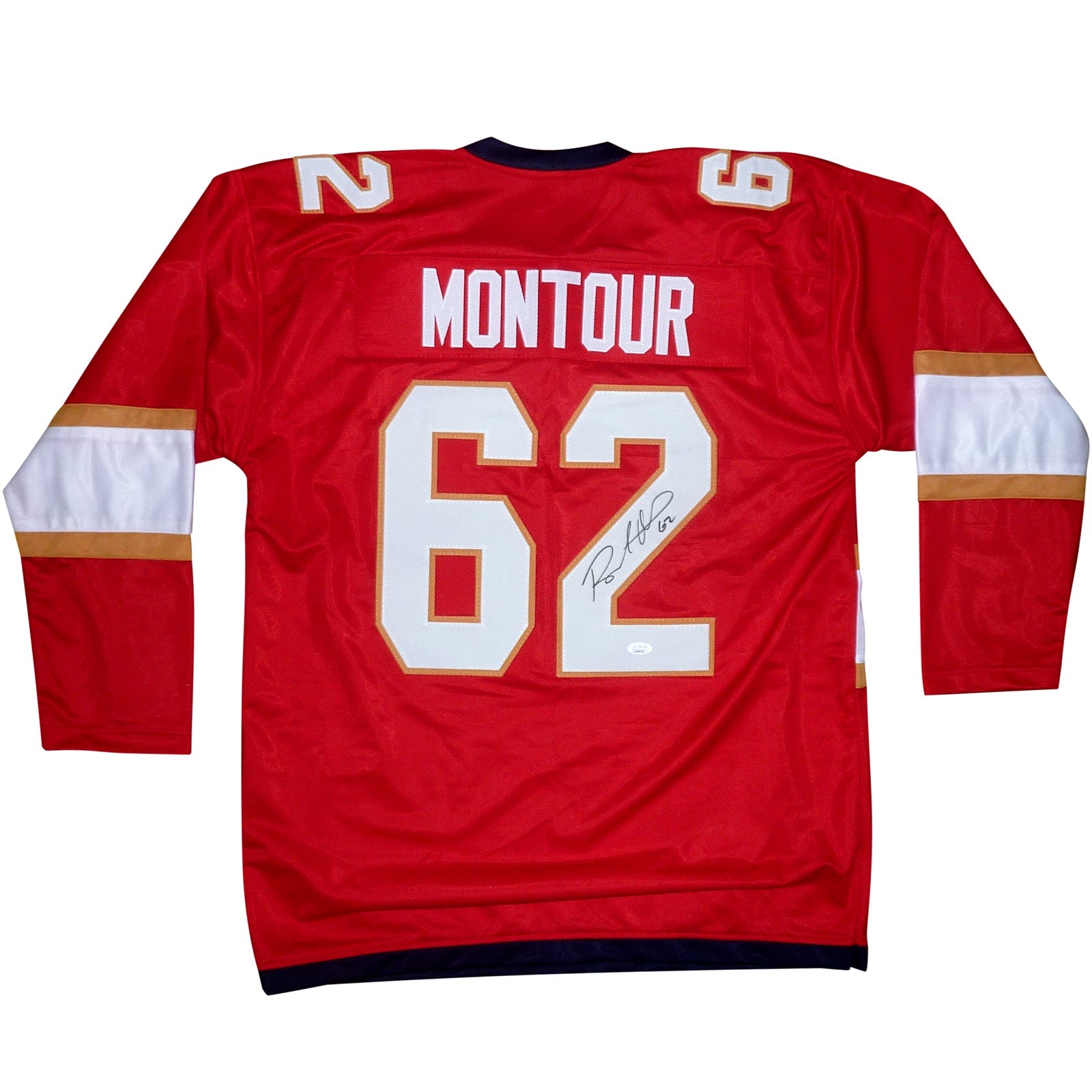 Autographed Brandon Montour Florida (Red #62) Custom Hockey Jersey - JSA-Powers Sports Memorabilia