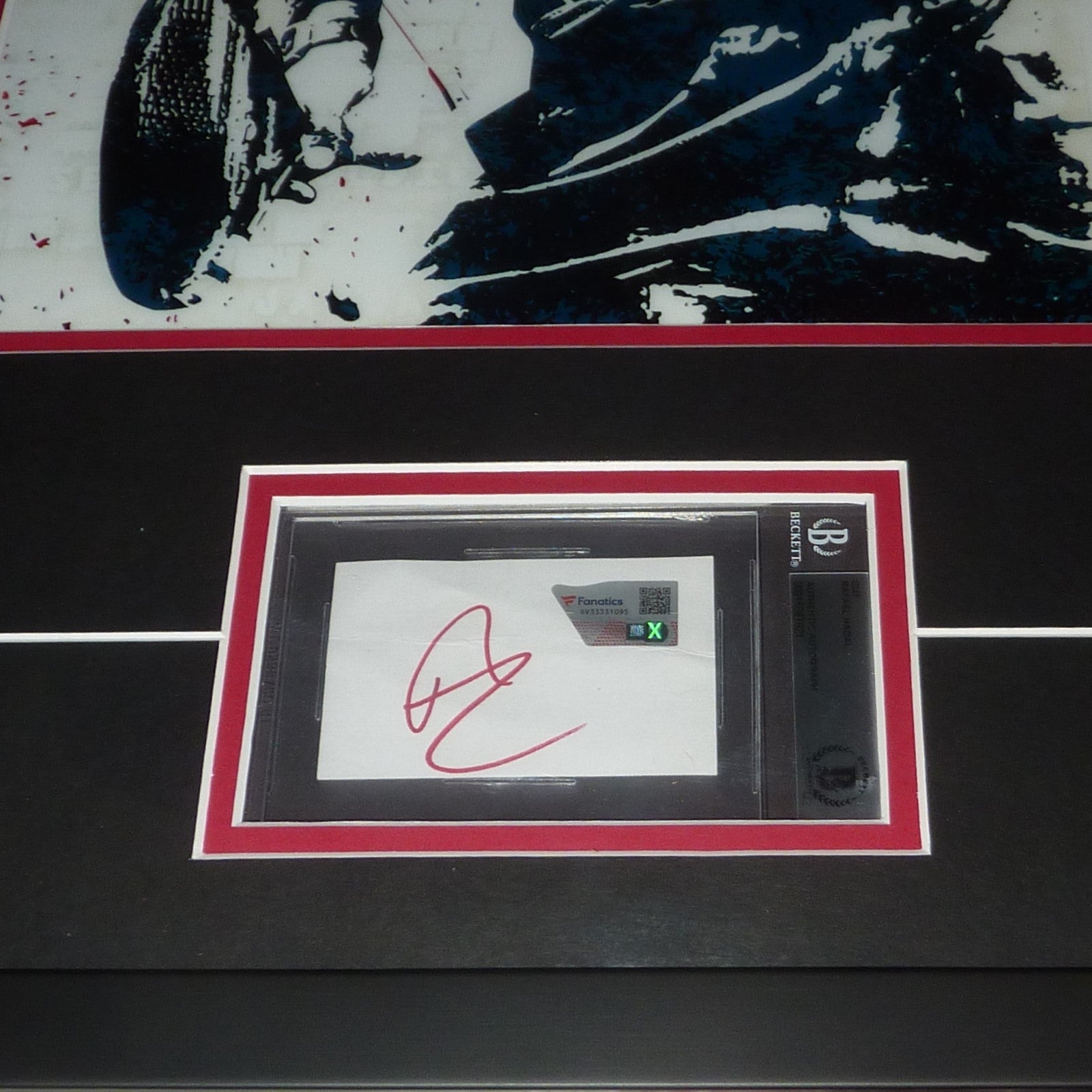 Autographed Rafael Nadal Tennis Deluxe Framed 11x14 Splash Art Piece - PSA/DNA-Powers Sports Memorabilia