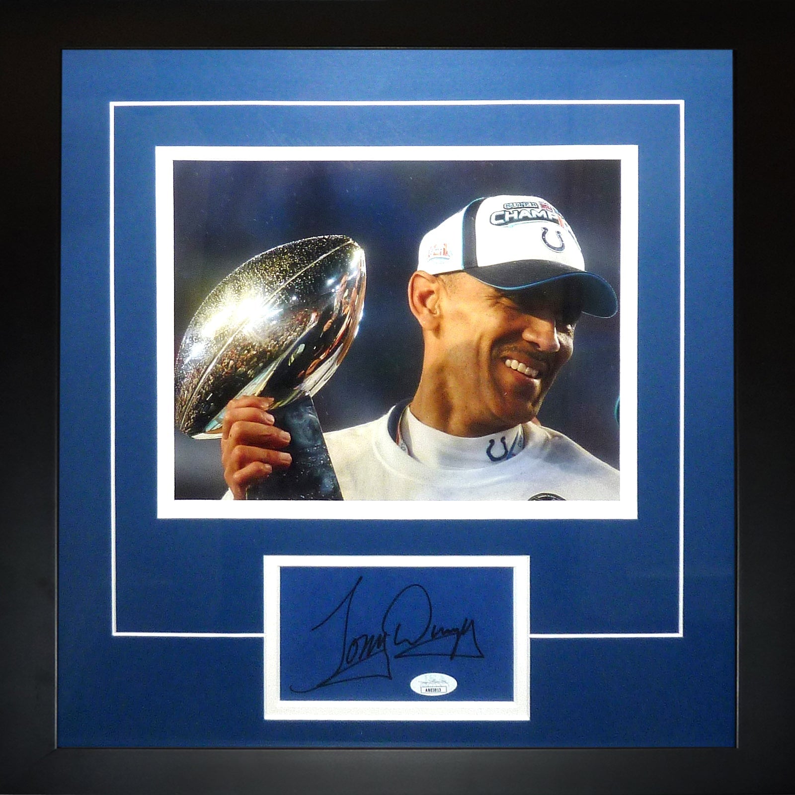 Autographed Tony Dungy Indianapolis Colts (SB Champs) Signature Series Frame - JSA