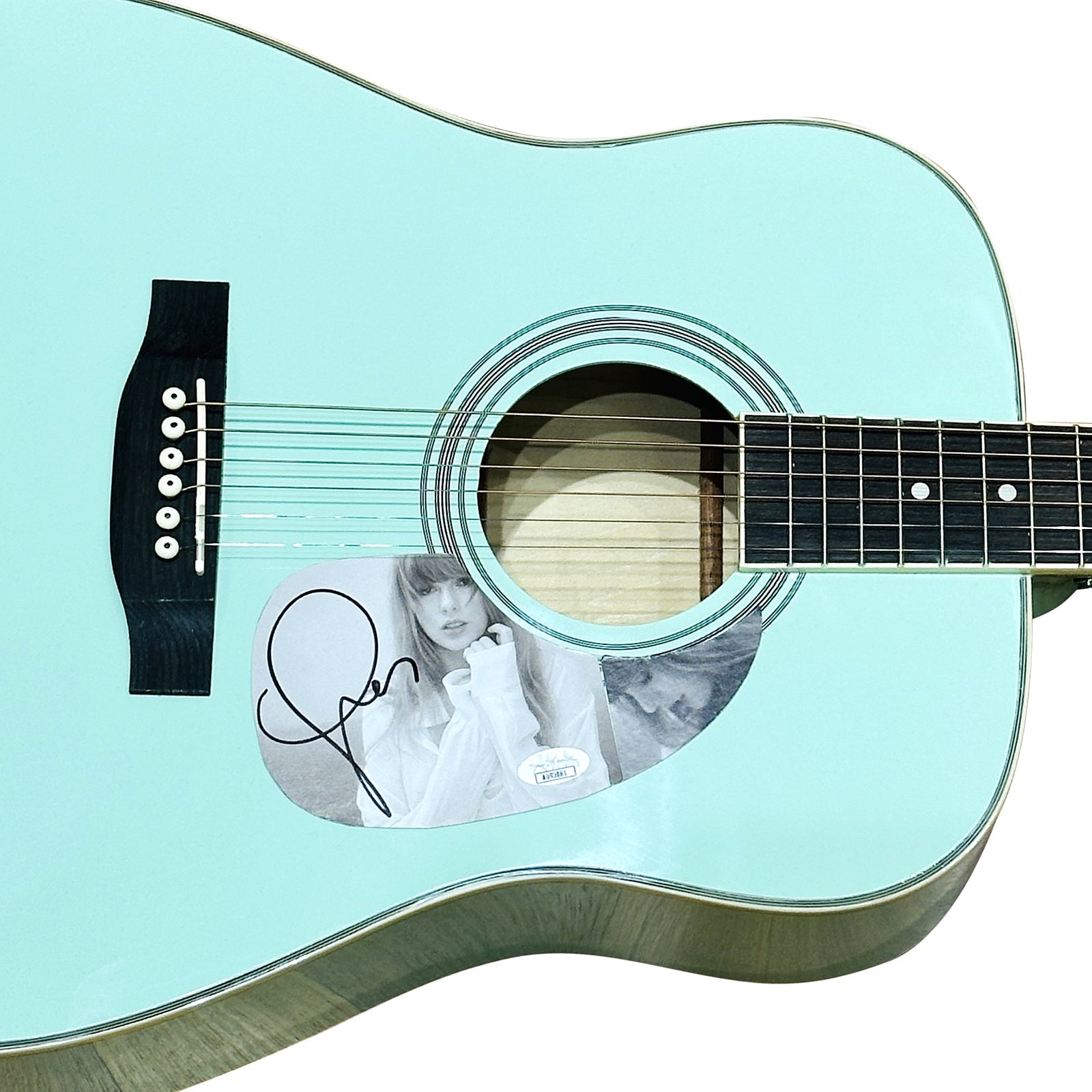 Taylor Swift Mint Green Acoustic Guitar with Autograph - JSA | Collectible Memorabilia-Powers Sports Memorabilia