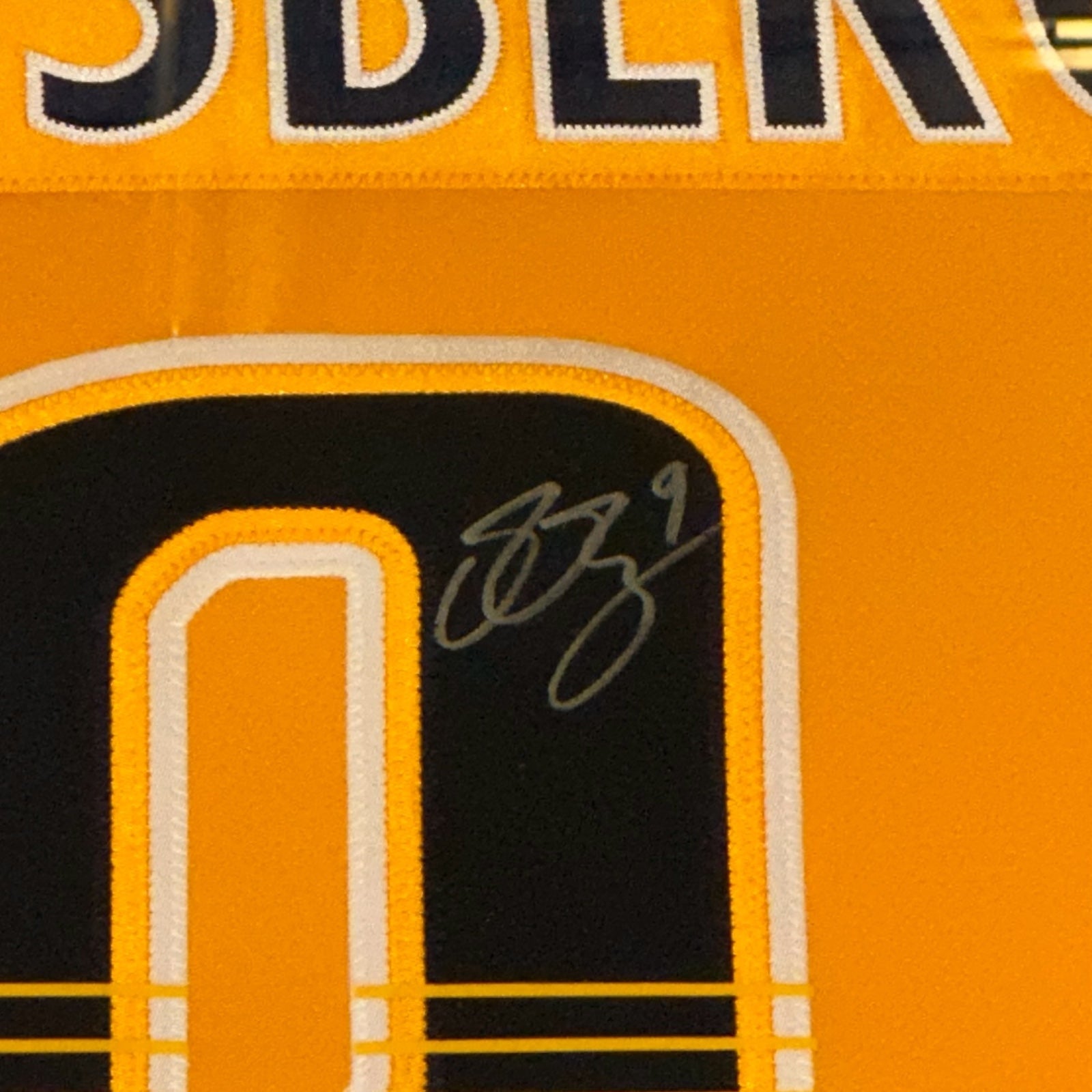 Autographed Filip Forsberg Nashville Predators (Gold #9) Vertical Framed Jersey-Powers Sports Memorabilia