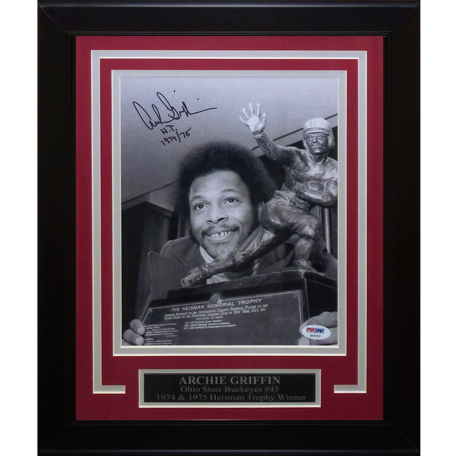 Autographed Archie Griffin Ohio State Buckeyes (Heisman Trophy) Deluxe Framed 8x10 Photo - PSA-Powers Sports Memorabilia