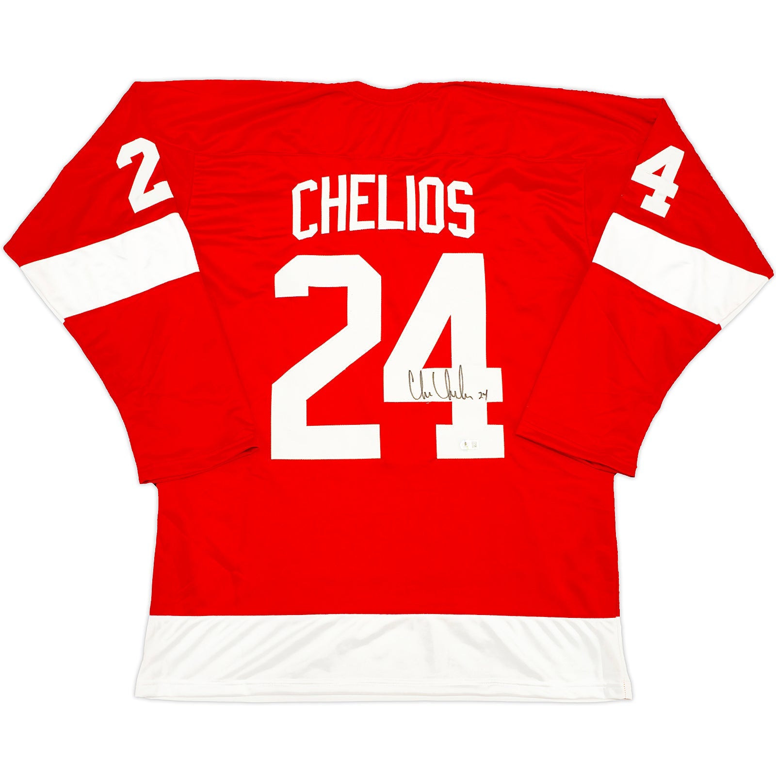 Autographed Chris Chelios Detroit (Red #24) Custom Jersey - Beckett-Powers Sports Memorabilia