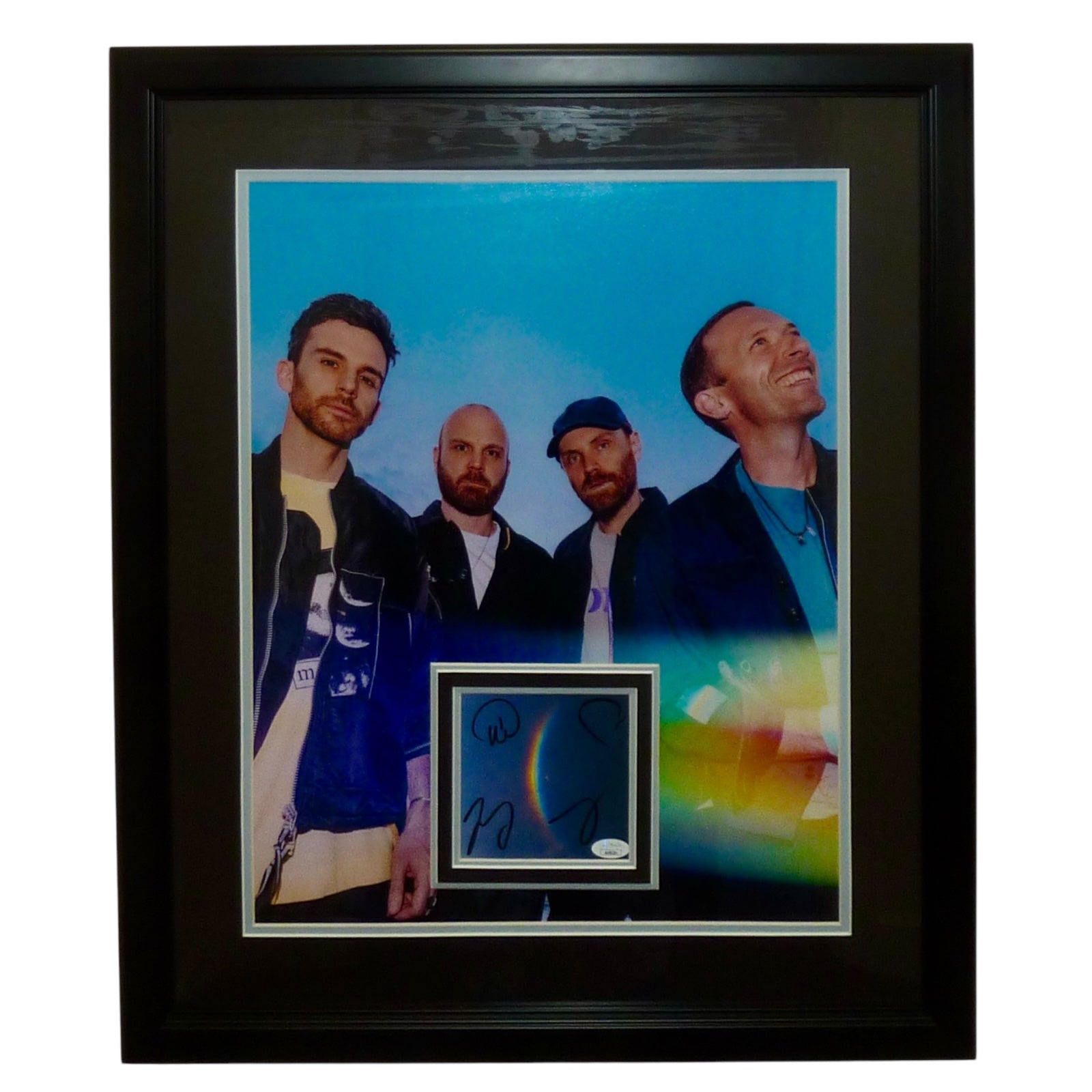 Autographed Coldplay Band 4 Members Deluxe Framed 16x20 Music Piece - JSA-Powers Sports Memorabilia