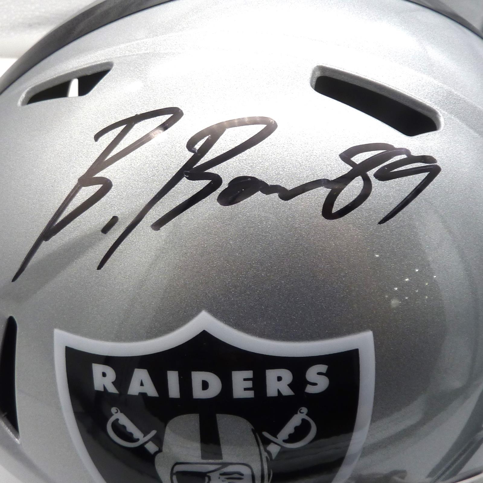 Autographed Brock Bowers Las Vegas Raiders Deluxe Full-Size Replica Helmet - Beckett-Powers Sports Memorabilia