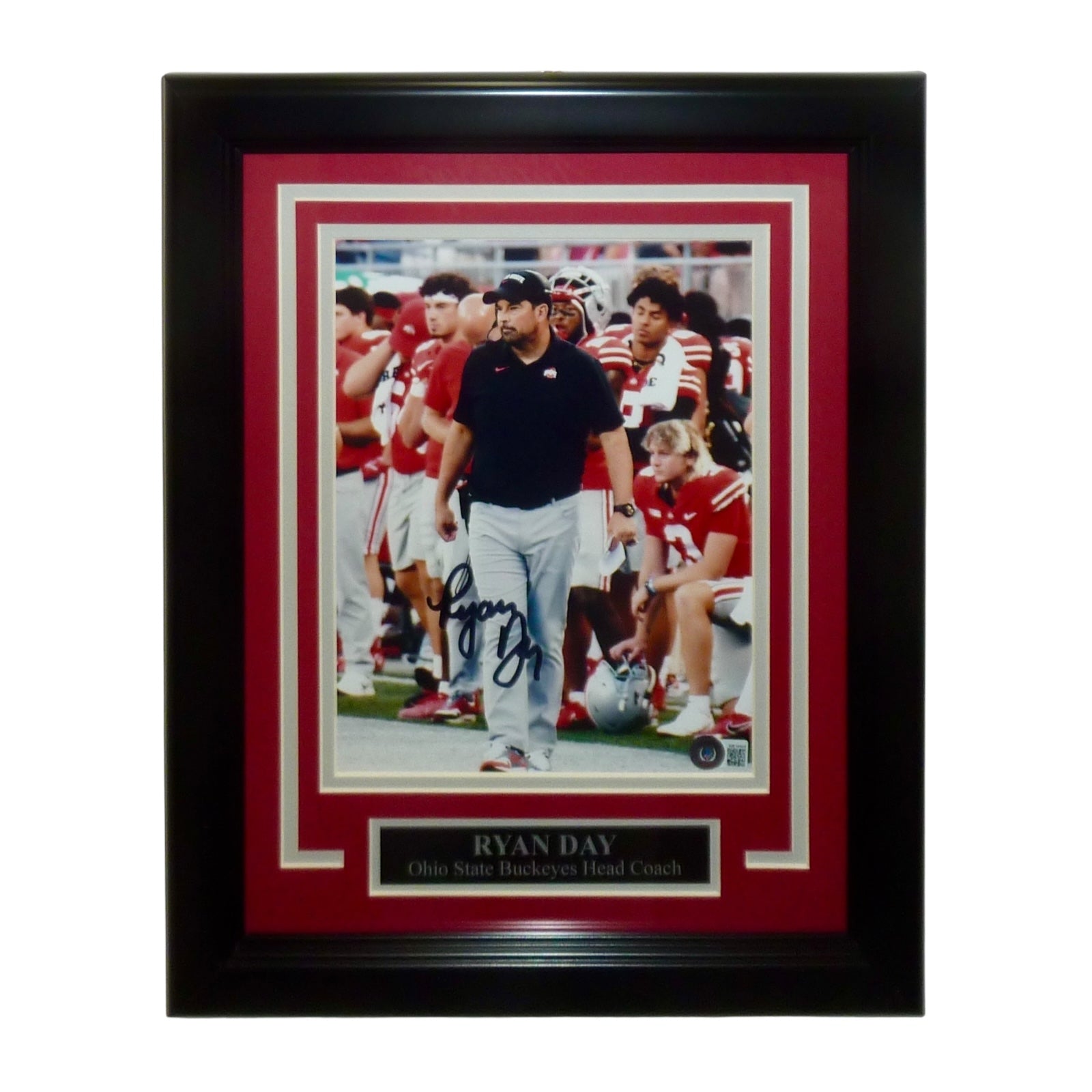 Autographed Ryan Day Ohio State Buckeyes Deluxe Framed 8x10 Photo - Beckett-Powers Sports Memorabilia