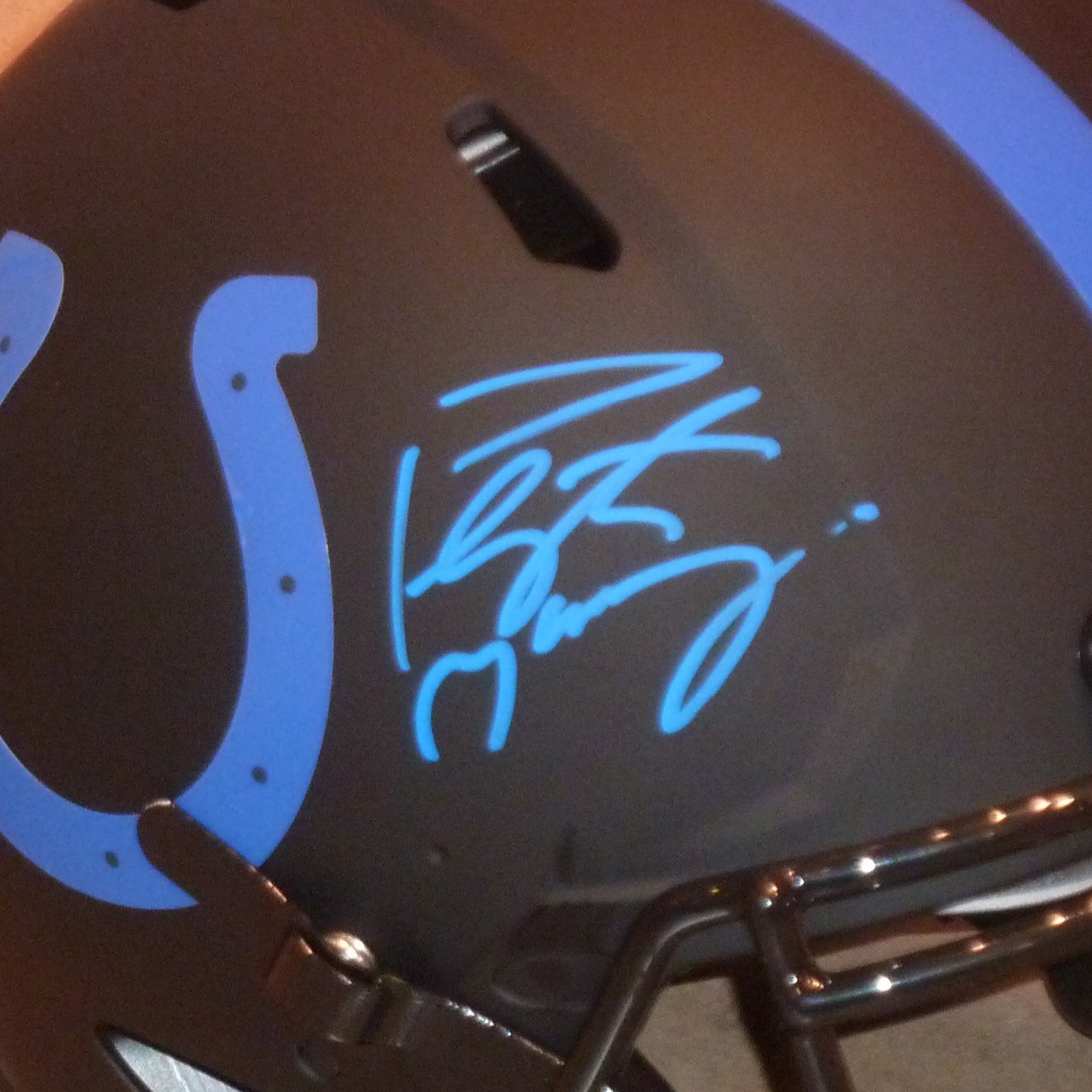 Autographed Peyton Manning Indianapolis Colts (ECLIPSE Alternate) Authentic Helmet - Fanatics-Powers Sports Memorabilia