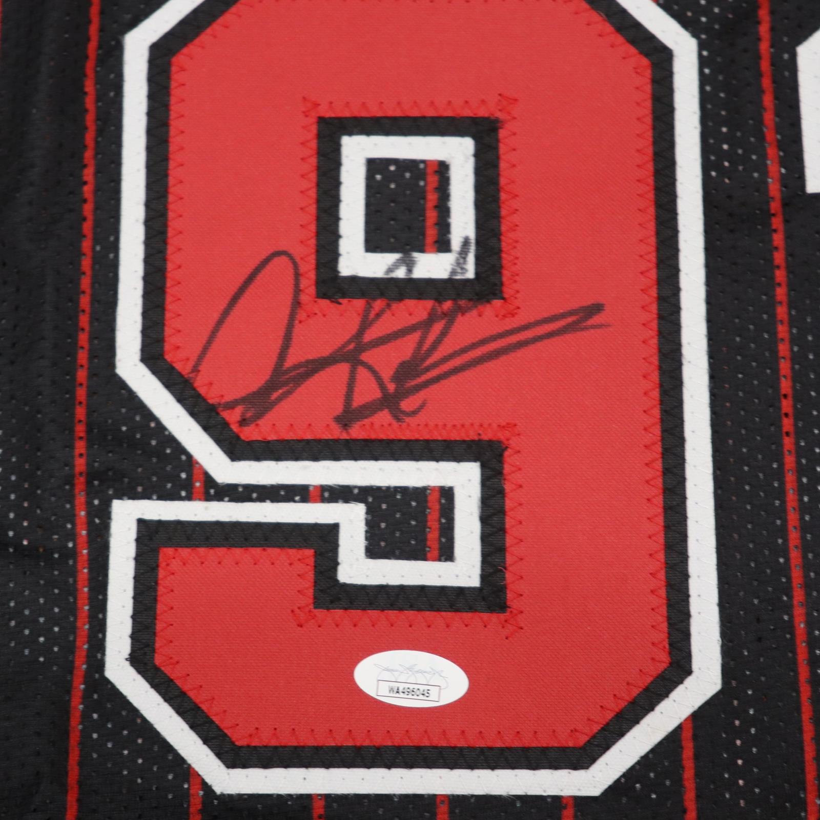 Autographed Dennis Rodman Chicago Bulls (Black Pinstripe #91) Custom Jersey - JSA-Powers Sports Memorabilia