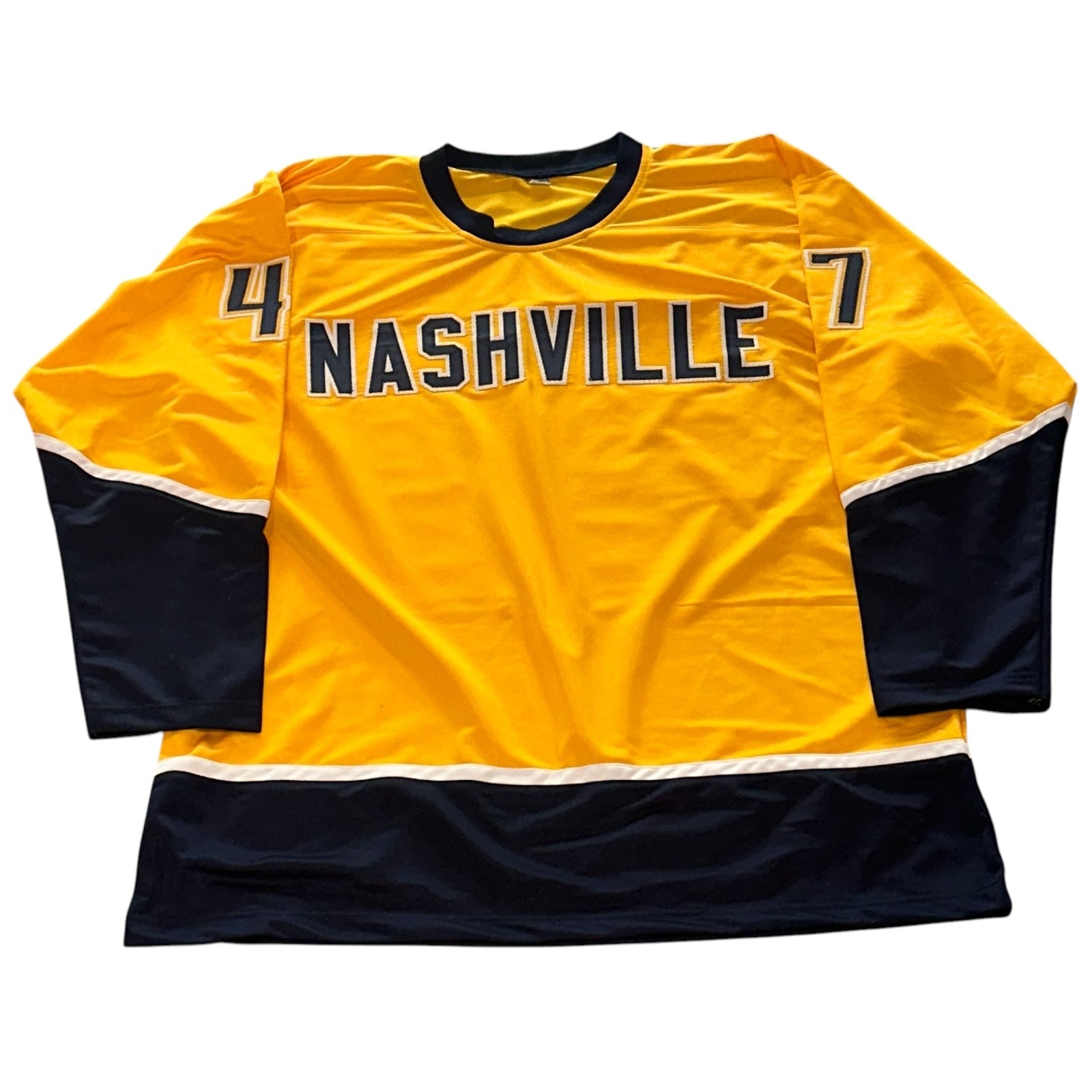 Autographed Michael McCarron Nashville (Gold #47) Custom Hockey Jersey - JSA-Powers Sports Memorabilia