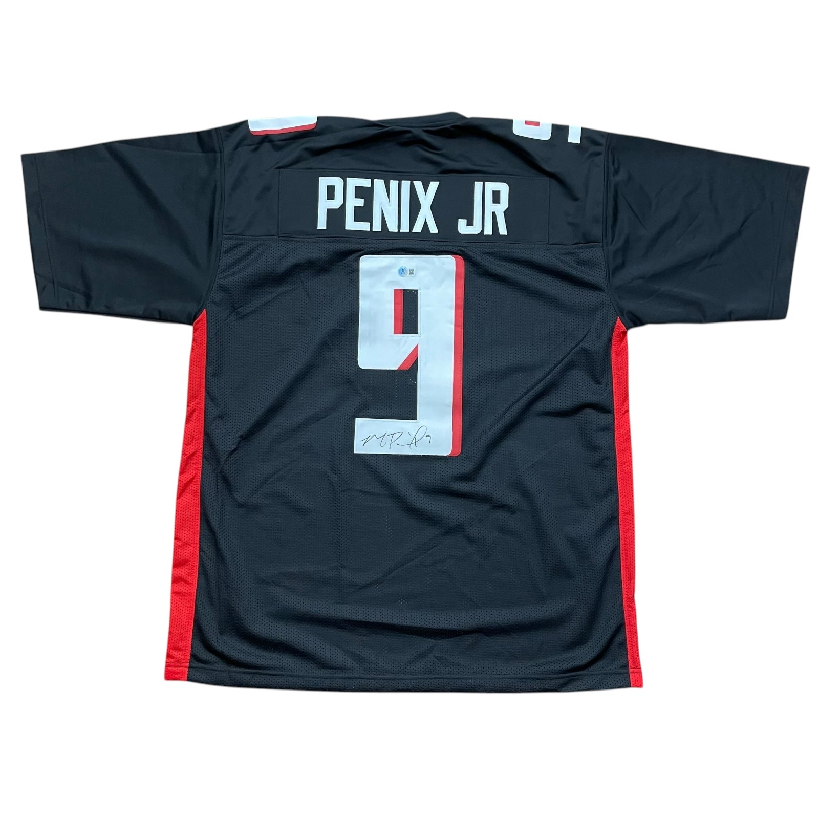 Autographed Michael Penix Jr. Atlanta (Black #9) Custom Jersey - BAS Witness-Powers Sports Memorabilia