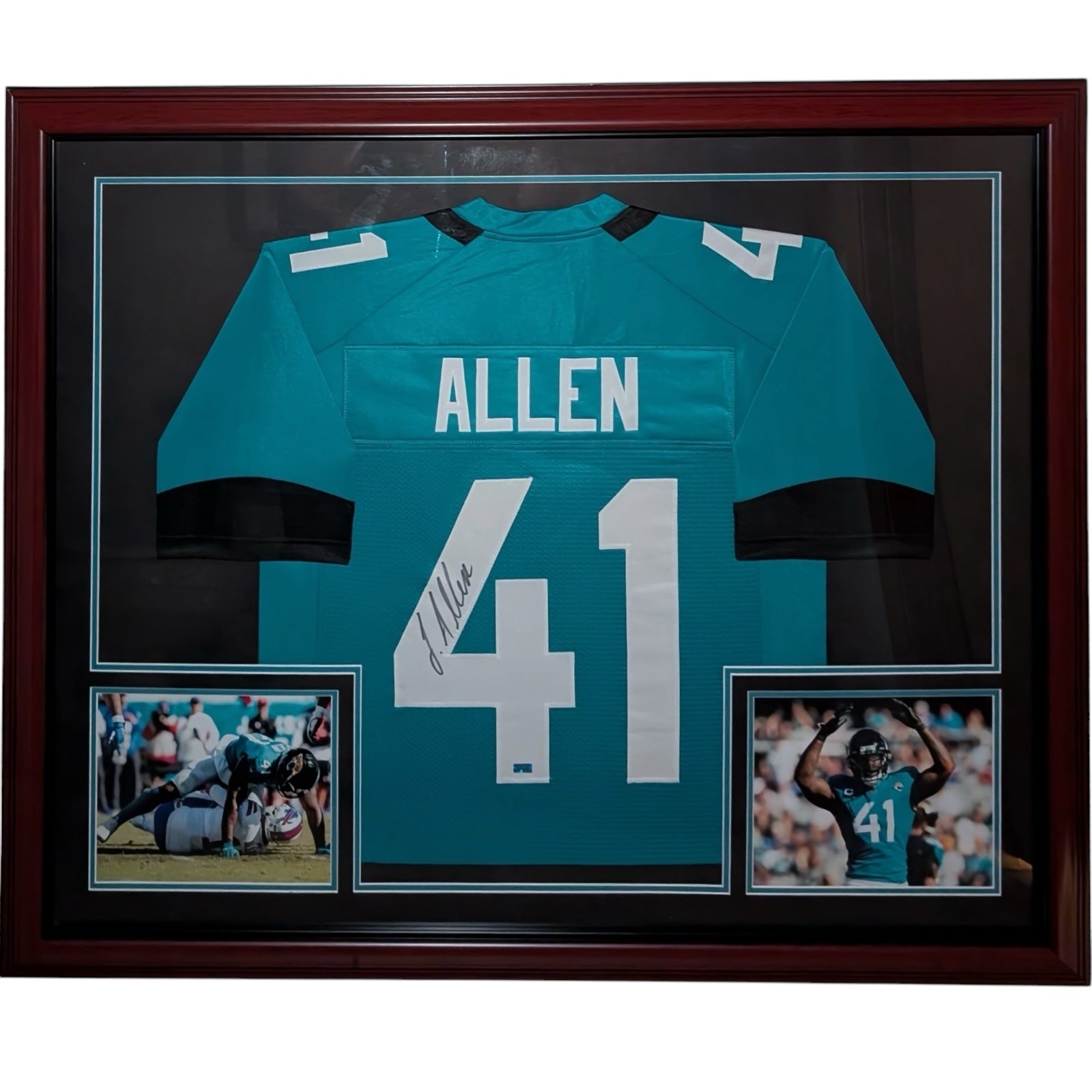 Autographed Josh Hines-Allen Jacksonville Jaguars (Teal #41) Framed Jersey - JSA-Powers Sports Memorabilia