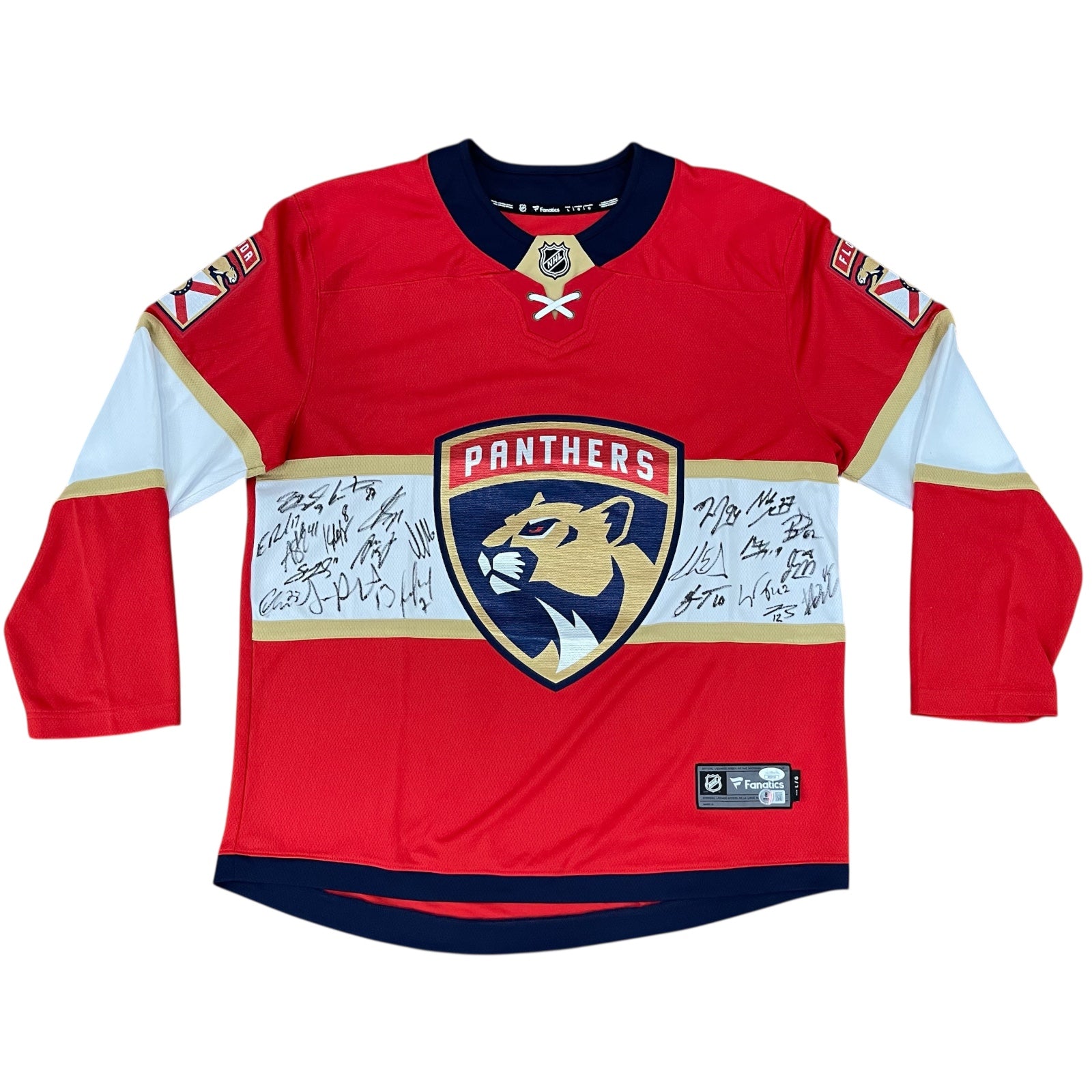 Autographed Florida Panthers 2024 Stanley Cup Champions Team Authentic Jersey - 23 Signatures - JSA, Beckett-Powers Sports Memorabilia
