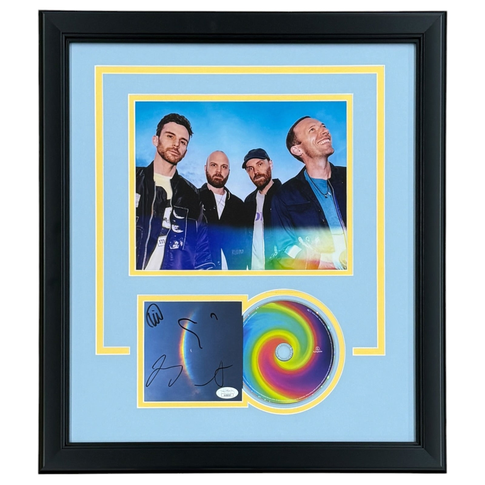 Autographed Coldplay Band Moon Music Deluxe Framed CD and Cover - JSA-Powers Sports Memorabilia