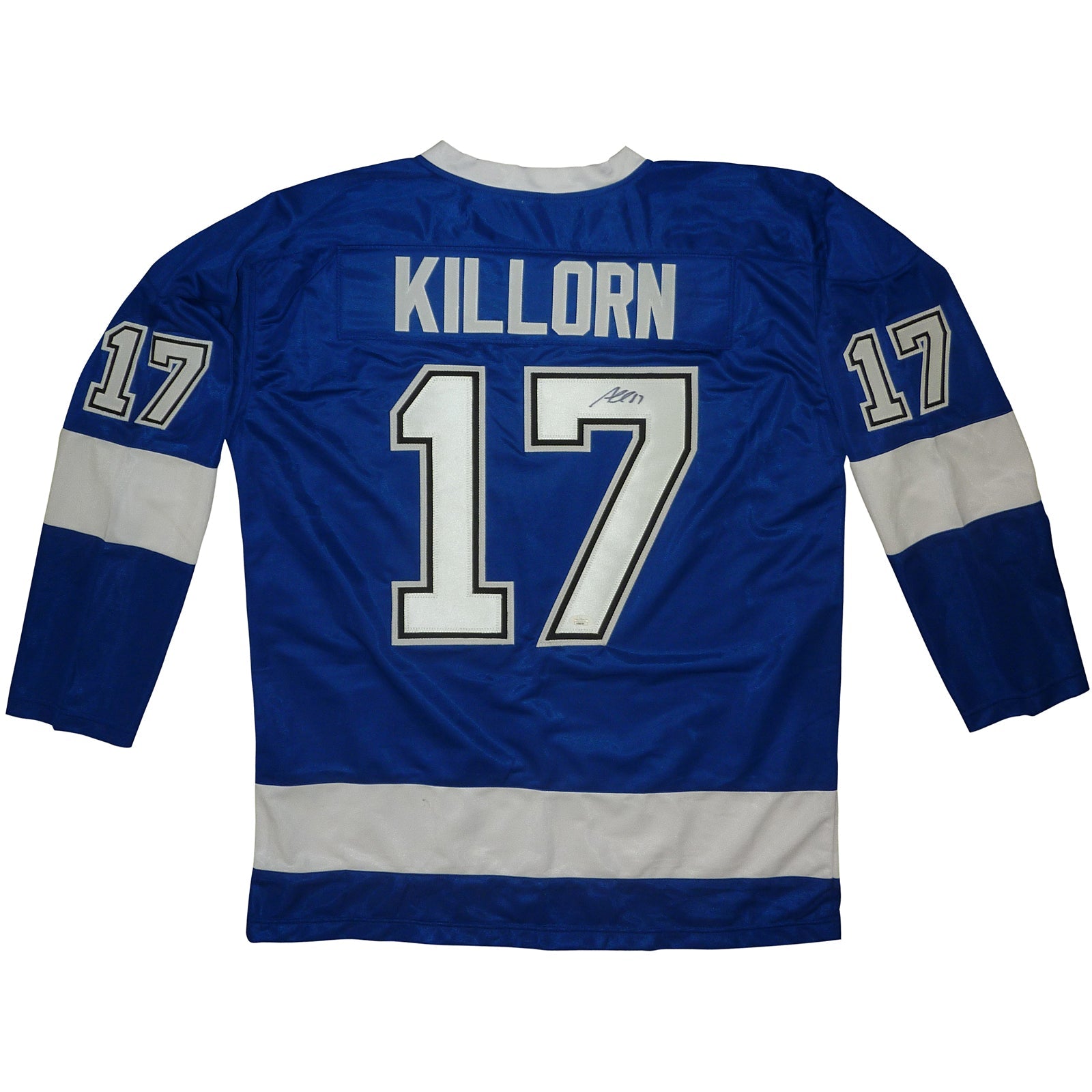 Autographed Alex Killorn Tampa Bay (Blue #17) Custom Jersey - JSA-Powers Sports Memorabilia