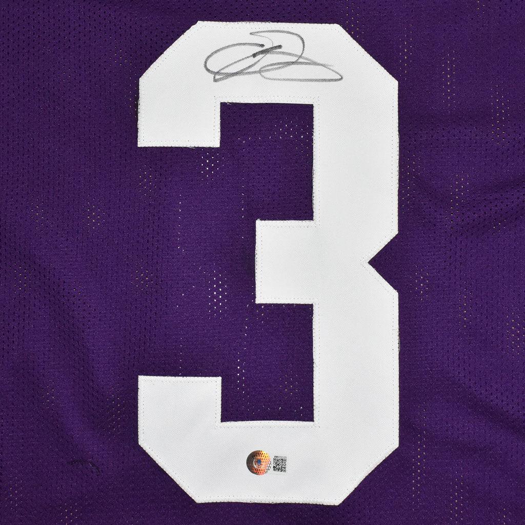 Autographed Odell Beckham Jr. LSU Louisiana State Tigers (Purple #3) Custom Jersey - Beckett-Powers Sports Memorabilia
