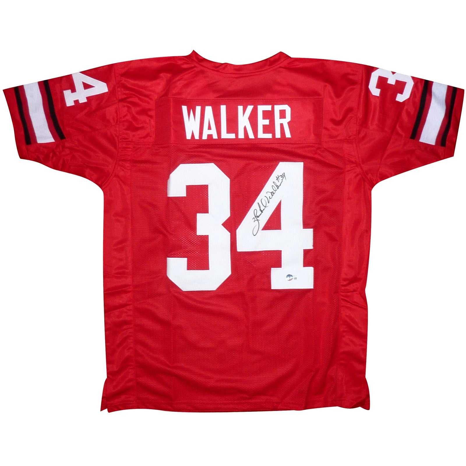 Autographed Herschel Walker Georgia Bulldogs (Red #34) Custom Jersey - Beckett-Powers Sports Memorabilia