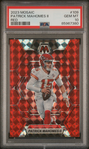 Patrick Mahomes 2023 Panini Mosaic Red Football Card #109 Graded PSA 10-Powers Sports Memorabilia