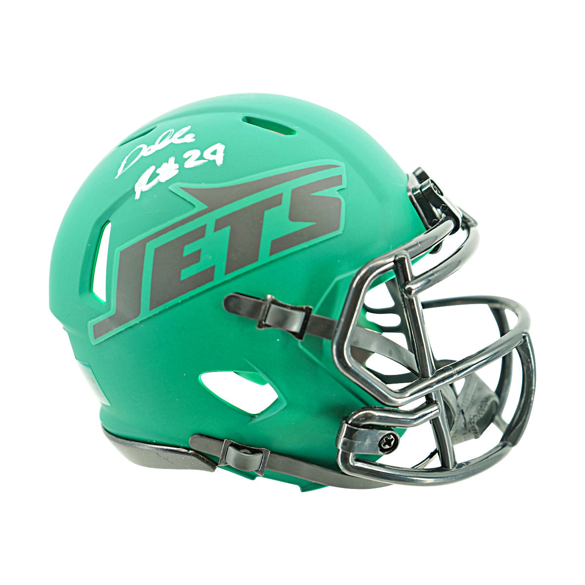 Darelle Revis New York Jets Signed Riddell Rave Mini Helmet Beckett Holo Only-Powers Sports Memorabilia