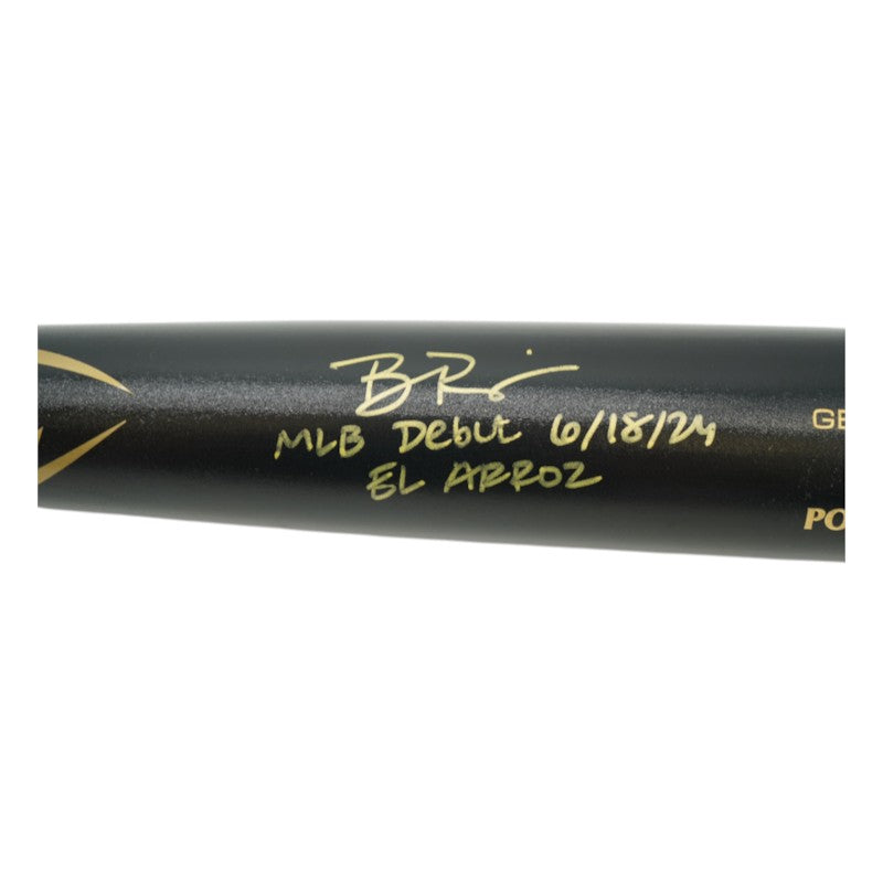 Ben Rice Yankees Signed Dual Inscribed MLB Debut El Arroz Louisville Slugger M301 Pro Model Bat-Powers Sports Memorabilia