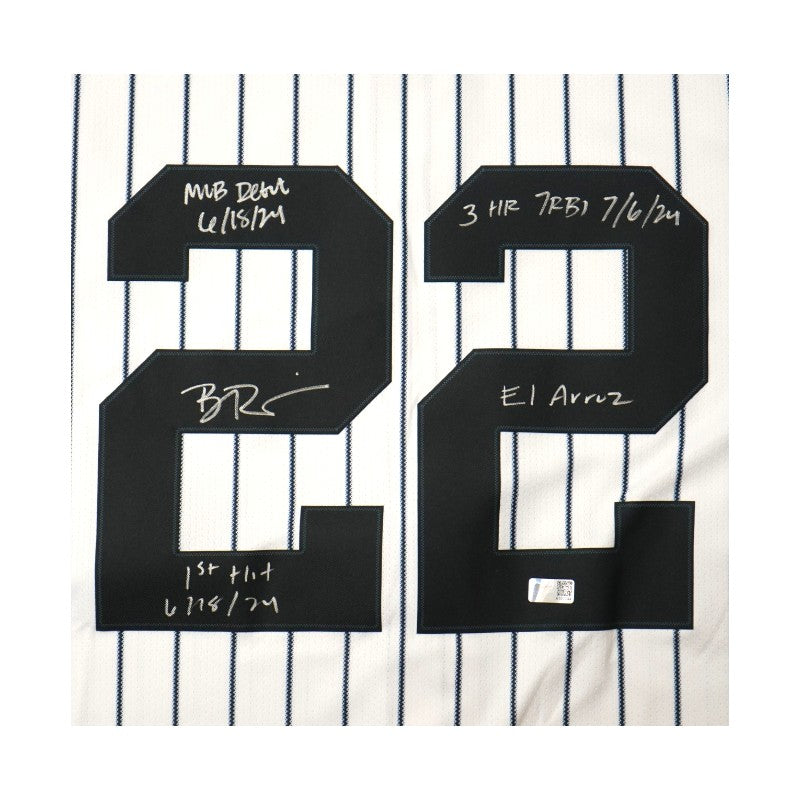 Ben Rice New York Yankees Signed Multi Inscribed Nike Pinstripe Replica Jersey-Powers Sports Memorabilia
