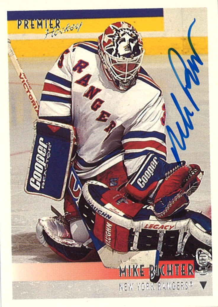 Mike Richter New York Rangers Signed 1994 Topps (#70) Premier Hockey Card-Powers Sports Memorabilia