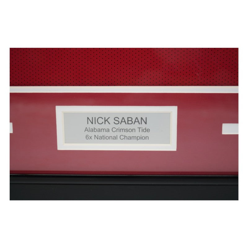 Nick Saban Signed Alabama Crimson Tide Elite Framed Maroon Jersey PSA Holo Only-Powers Sports Memorabilia
