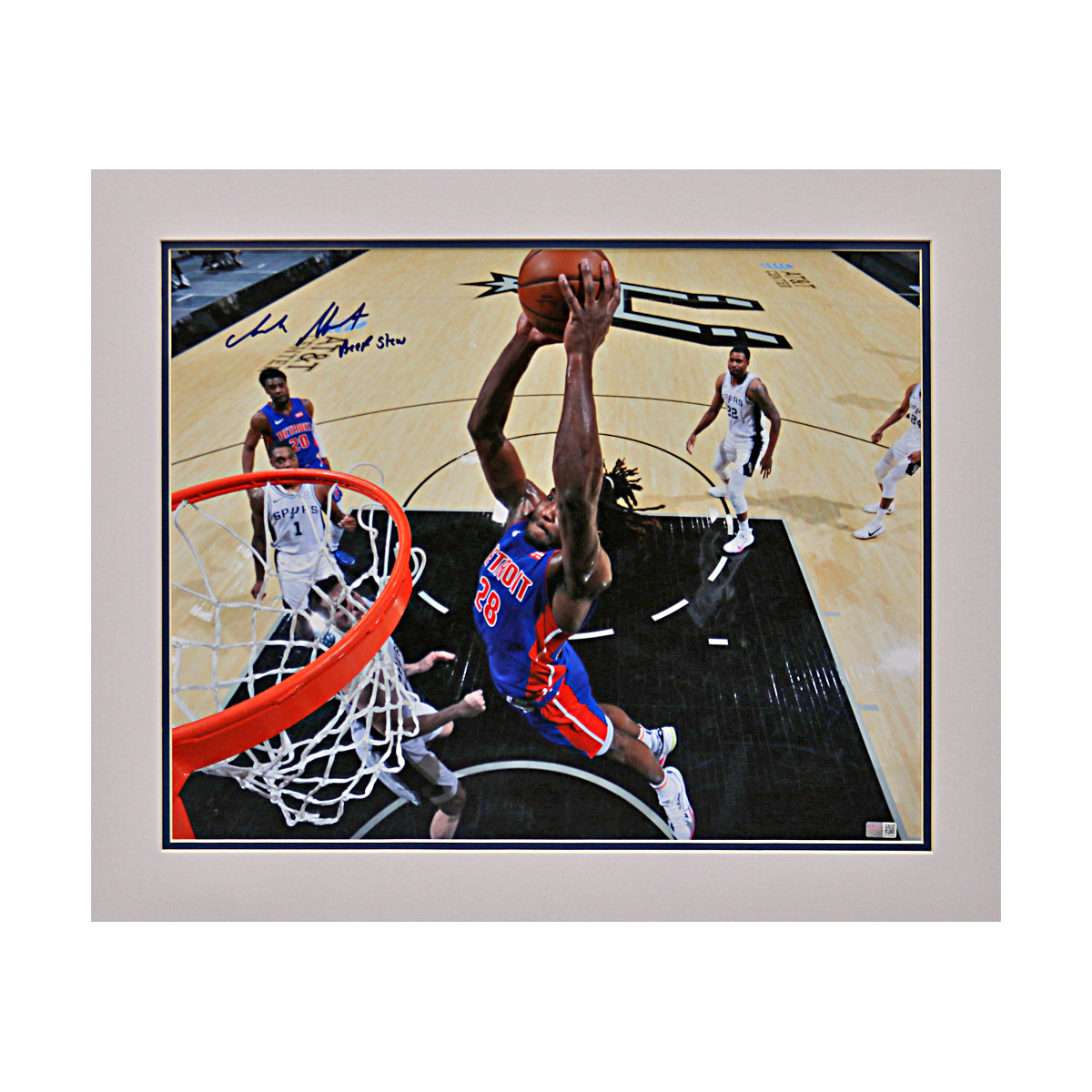 Isaiah Stewart Detroit Pistons Signed Inscribed Matted 16x20 Photo-Powers Sports Memorabilia
