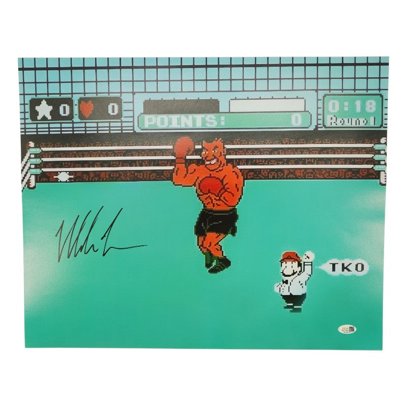 Mike Tyson Signed Punchout 16x20 Photo JSA Holo Only-Powers Sports Memorabilia