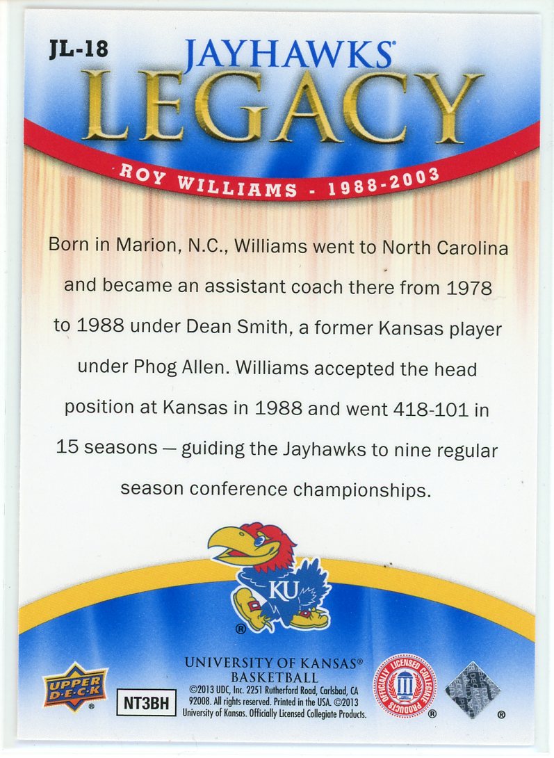 2013 Upper Deck Roy Williams Kansas Jayhawks Legacy Card Signed Sticker Auto-Powers Sports Memorabilia