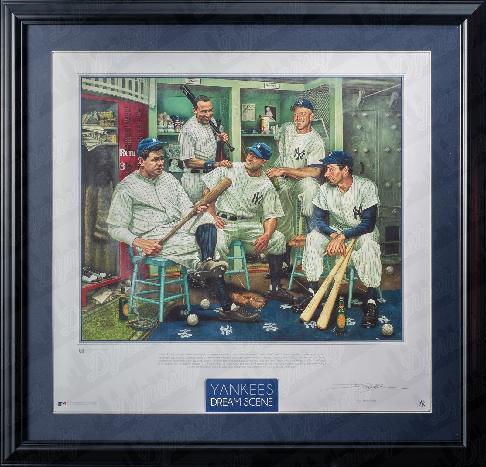 New York Yankees Dream Scene Professionally Framed Lithograph Artwork Print by Artist Jamie Cooper-Powers Sports Memorabilia