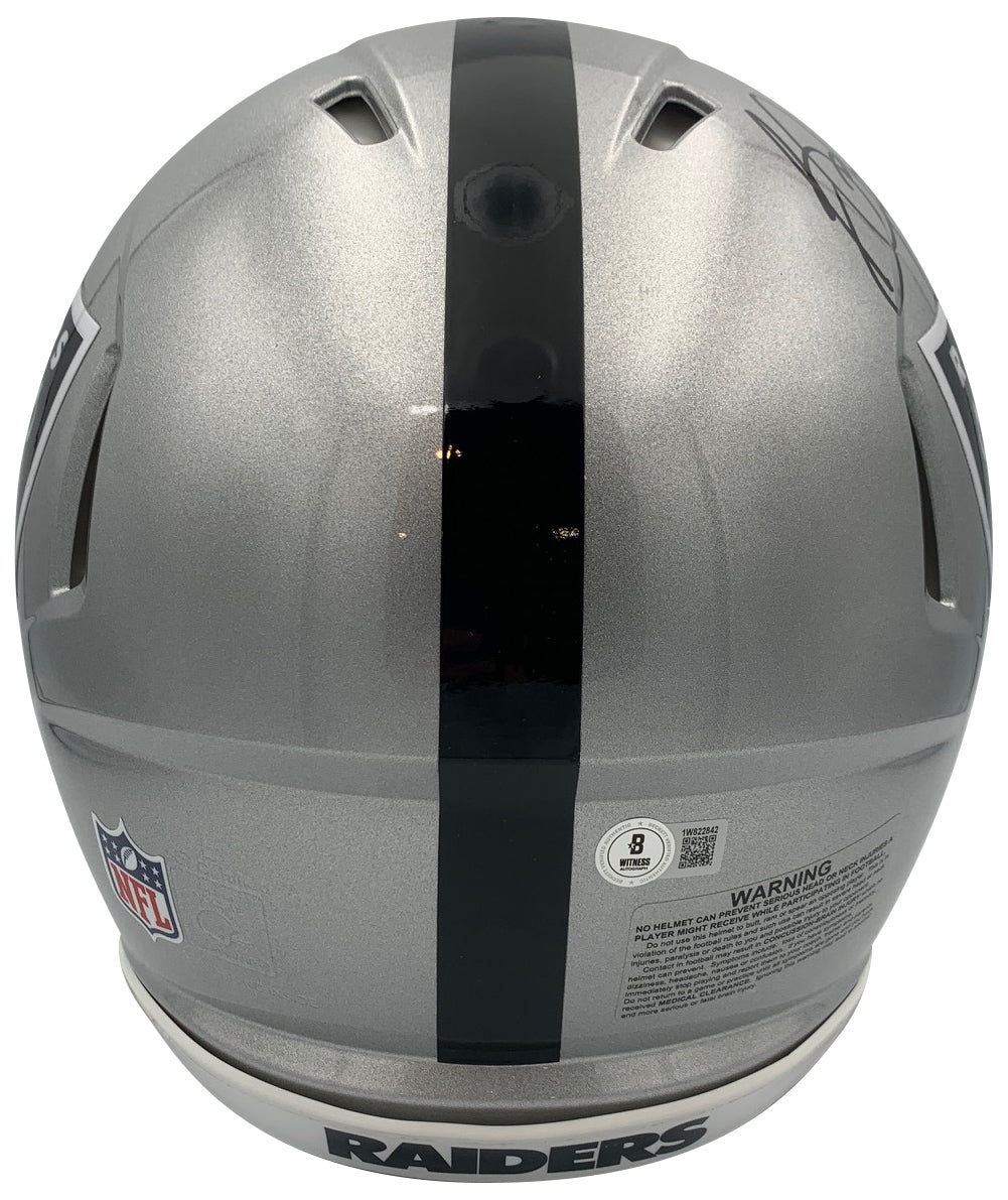 Bo Jackson Autographed Los Angeles Raiders Signed Football Full Size Authentic Helmet Beckett COA-Powers Sports Memorabilia