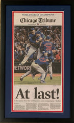 Chicago Cubs 2016 World Series Baseball Champions AT LAST Tribune Journal encadré CADRE NOIR ORIGINAL PREMIÈRE PAGE