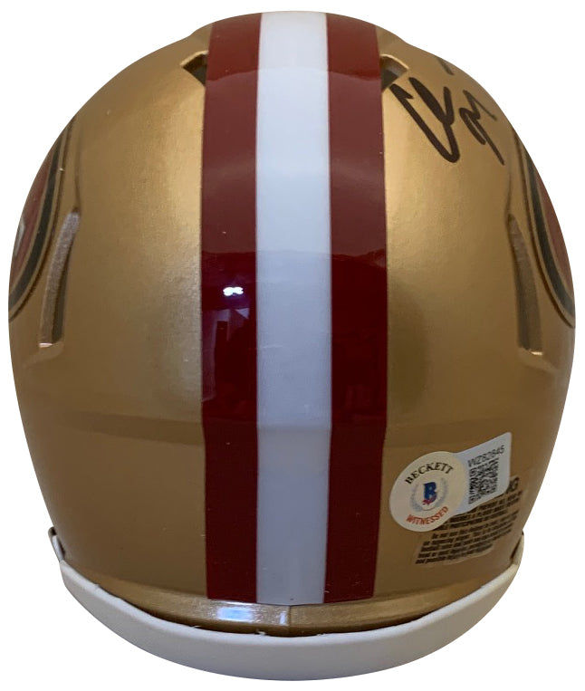 Christian McCaffrey Autographed San Francisco 49ers Signed Football Mini Helmet Beckett COA-Powers Sports Memorabilia