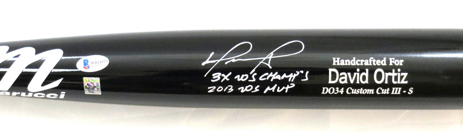David Ortiz Signed Boston Red Sox Marucci Game Model Bat W/3X WS Champs & 2013 WS MVP-Powers Sports Memorabilia