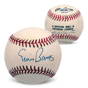 Ernie Banks Autographed Chicago Cubs Signed National League Baseball With UV Display Case PSA COA AN81203