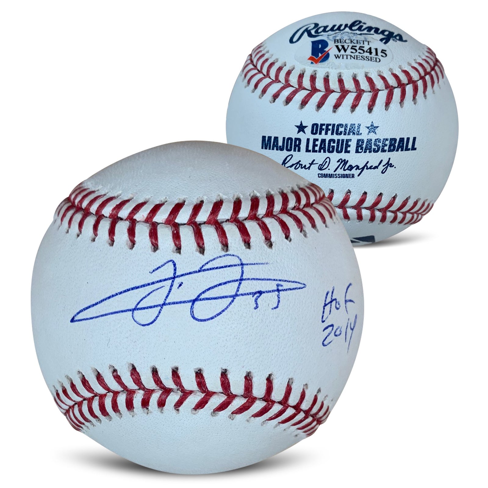 Frank Thomas Autographed Hall of Fame HOF 14 Signed MLB Baseball Beckett COA With Display Case-Powers Sports Memorabilia