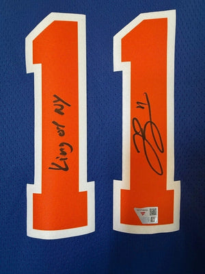Jalen Brunson Autographed New York Knicks Signed Nike Swingman Basketball Jersey KING OF NY Fanatics Authenticated
