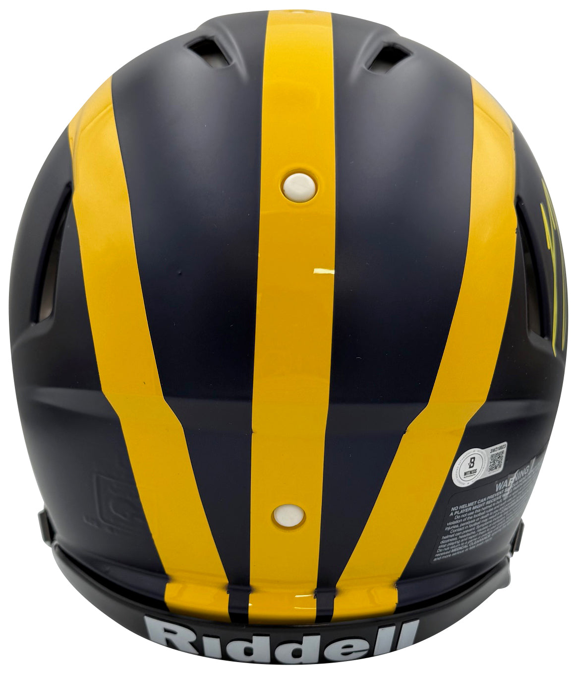 J.J. McCarthy Autographed Michigan Wolverines Signed Football Full Size Authentic Helmet Beckett COA-Powers Sports Memorabilia