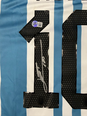 Lionel Messi Autographed Argentina Signed Soccer Adidas World Cup Jersey Beckett Witness Authenticated-Powers Sports Memorabilia